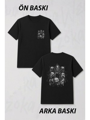 Zoka Wear Masks Slipknot Ön ve Sırt Baskılı Tişört