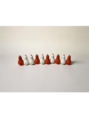 3D Tasarım Dekoratif Mini Balkabağı Objeleri - Turuncu Beyaz Sonbahar Konsepti-10 Adet(4cm)
