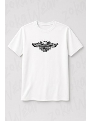 Zoka Wear Moto Harley Davidson Kar Baskılı Tişört