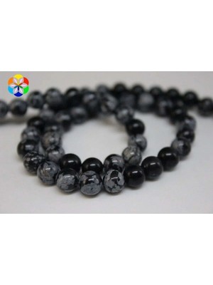 Çeyrek Dizi (9cm Uzunluğundadır!) Obsidyen Taşı Çeyrek Dizi 6mm