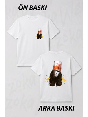 Zoka Wear Buckethead Baskili Unisex Siyah Tis Ön ve Sırt Baskılı Tişört