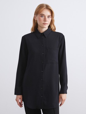 LC Waikiki Lcw Modest Siyah Kadın Gömlek Tunik