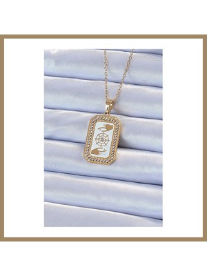 Bezos 316L Çelik Zincir Gold Renk Mineli Zirkon Taşlı Göz Figür Tarot Kolye 22