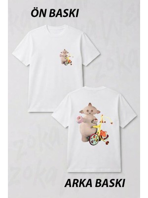 Zoka Wear Makka Pakka Tasarim Baski Ön ve Sırt Baskılı Tişört