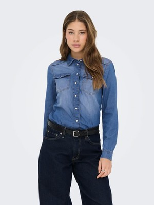 Only Alexa Regular Fit Kadın Jean Gömlek 15315185