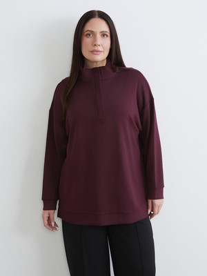 LC Waikiki Lcw Everyday Mürdüm Dik Yaka Kadın Sweatshirt Tunik