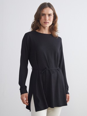LC Waikiki Lcw Everyday Siyah Bisiklet Yaka Kadın Tunik