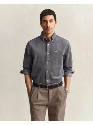 Gant Erkek Gri Regular Fit %100 Pamuk Gömlek