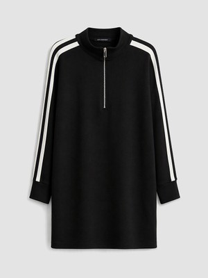 LC Waikiki Lcw Everyday Siyah Soft Touch Kadın Sweatshirt Tunik