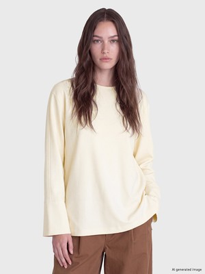 LC Waikiki Lcw Modest Bej Soft Touch Kadın Sweatshirt Tunik