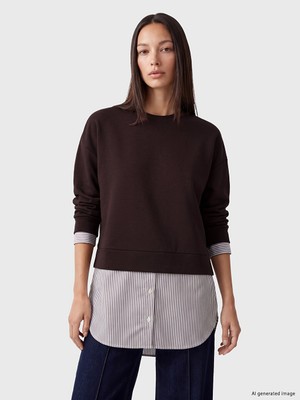 LC Waikiki Lc Waıkıkı Kahverengi Soft Touch Kadın Sweatshirt Tunik