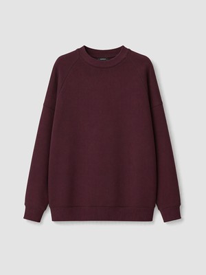 LC Waikiki Lcw Modest Mürdüm Oversize Kadın Kalın Sweatshirt Tunik