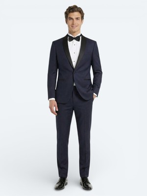 Kip Saks Slim Fit Kelebek Yaka Dokuma Smokin Takım Elbise