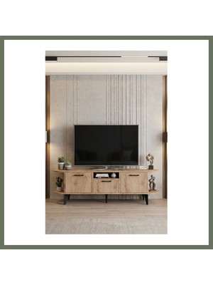 Bezos Mira Tv Sehpası Suntalam Bej 160X35 cm Bezos1