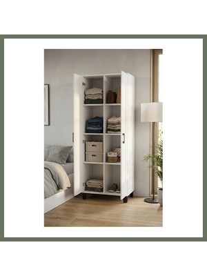 Bezos 8 Gözlü Kiler Dolabı Beyaz 70 cm Bezos1