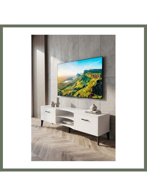 Bezos Vera Tv Sehpası Suntalam Beyaz 160X35 cm Bezos1