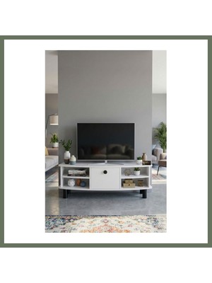 Bezos Vienna Tv Sehpası Suntalam Beyaz 136X44 cm Bezos1