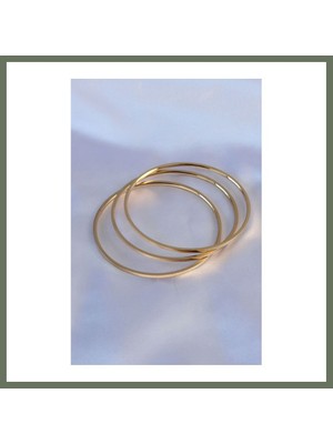 Bezos 316L Çelik Gold Renk 3'lü Ajda Model Kadın 60 mm Bilezik Bezos1