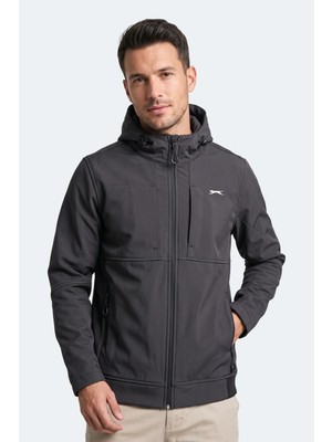 Slazenger Centra Erkek Içi Polarlı Rüzgar ve Su Geçirmez Softshell Antrasit Mont & Kaban