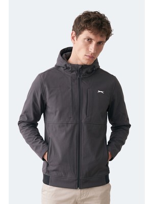 Slazenger Crest I Erkek Içi Polarlı Rüzgar ve Su Geçirmez Softshell Antrasit Mont & Kaban