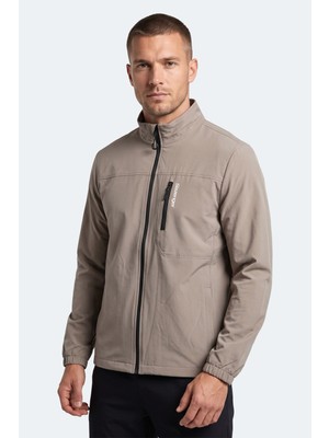 Slazenger Corral I Erkek Içi Polarlı Rüzgar ve Su Geçirmez Softshell Bej Mont & Kaban
