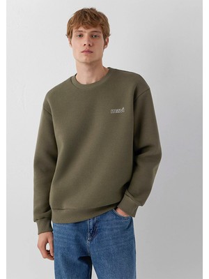 Mavi Mavi Logo Baskılı Haki Sweatshirt 0S10379-70376