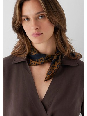 Mavi Leopar Desenli Kahverengi Bandana 1914018-25818
