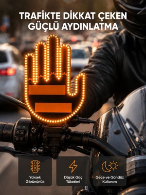 Hace Bazaar 176 Led’li Amber Trafik Uyumlu Sinyal Işığı – El Hareketiyle Kontrol