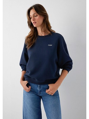 Mavi Mavi Logo Baskılı Lacivert Sweatshirt 1S10490-32184
