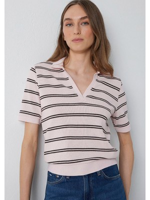 Mavi Çizgili Polo Tişört 1614210-91585