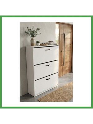 Soi Home Düşer Kapaklı Ayakkabılık Beyaz 74 cm Soı