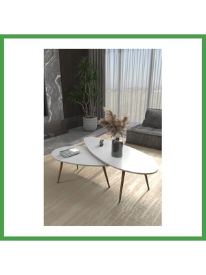 Soi Home Elips Orta Sehpa Seti Suntalam Beyaz 116X46 Soı