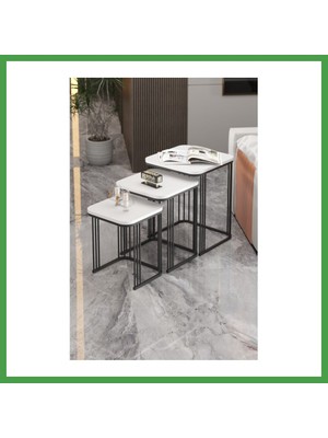 Soi Home Alize Zigon Sehpa Beyaz 3'lü Soı