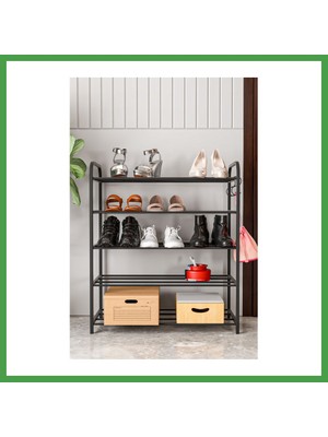 Soi Home 5 Katlı Metal Ayakkabılık Siyah Soı