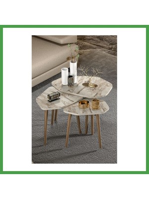 Soi Home Trio Zigon Sehpa Bej 3'lü Soı