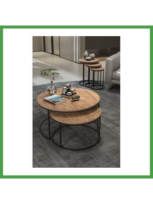 Soi Home C Zigon Orta Sehpa Seti Ceviz 5'li Soı