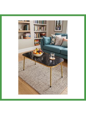 Soi Home Gold Ayak Orta Sehpa Bendir Siyah Soı