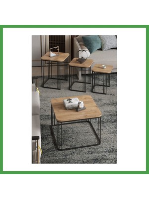 Soi Home Alize Sehpa Seti Çam Kahverengi 4'lü Soı