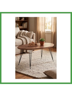 Soi Home Tel Ayak Oval Orta Sehpa Ceviz Soı
