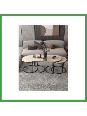 Soi Home Dolunay Sehpa Seti Bej 3'lü Soı