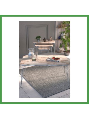 Soi Home Gümüş Tel 4'lü Sehpa Seti Beyaz Soı