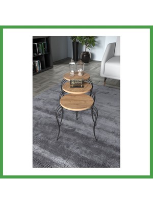 Soi Home Lükens Zigon Sehpa Çam 3'lü Soı
