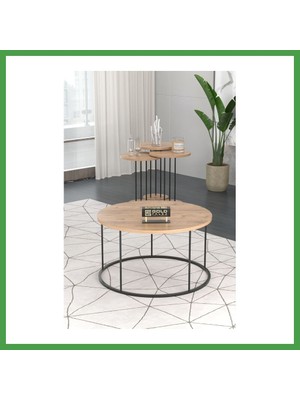 Soi Home Siyah Terra Sehpa Seti Ceviz 4'lü Soı