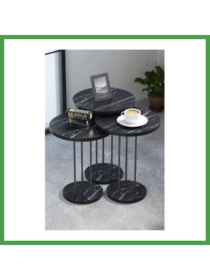 Soi Home Metal Terra Zigon Bendir Siyah 3'lü Soı