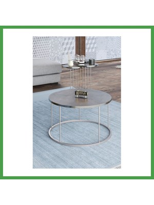 Soi Home Gümüş Terra Sehpa Seti Gordion Gri Soı