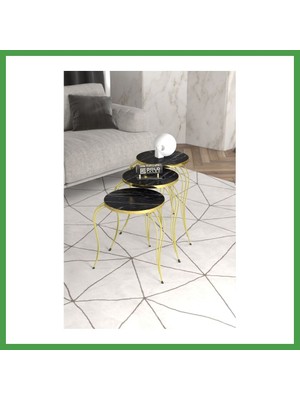 Soi Home Lükens Zigon Sehpa Bendir Siyah Soı