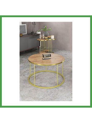 Soi Home Gold Terra Sehpa Seti Antrasit Ceviz Soı