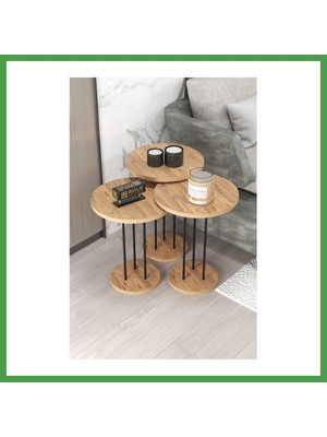 Soi Home Metal Terra Zigon Çam Kahverengi 3'lü Soı