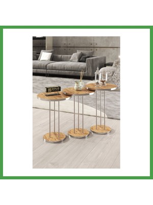 Soi Home Gümüş Terra Zigon Ceviz Kahverengi 3'lü Soı