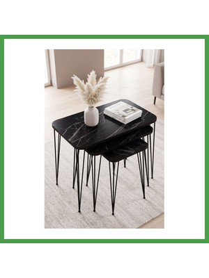 Soi Home Metal Tel Zigon Bendir Siyah 3'lü Soı